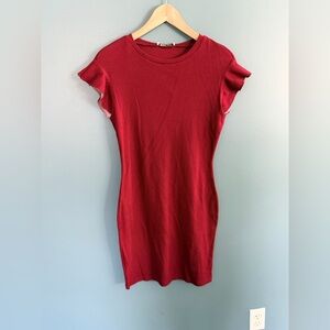 BCBGeneration red Short Sleeve knit mini dress with cap sleeves NWT